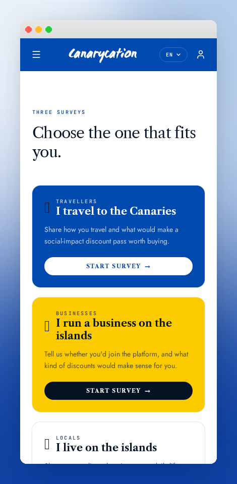 Canarycation — Island Card digital wallet (mobile)